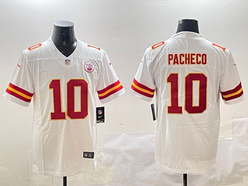 Men Kansas City Chiefs 10 Pacheco White Second generations 2025 Nike Limited NFL Jersey style 1